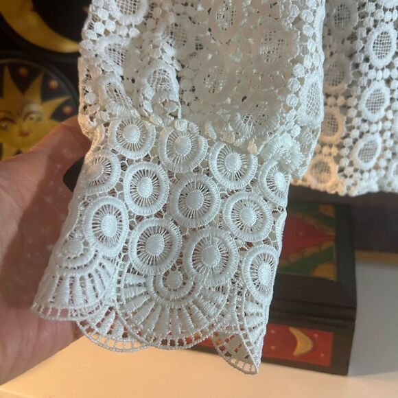 H&M Crochet White Lace Women's Blouse Size 6 - Picture 3 of 16